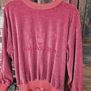 VIP PLAYBOY Collection Red Crewneck Sweatshirt New